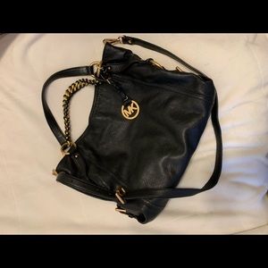 Original Michael Kors leather bag with gold chain